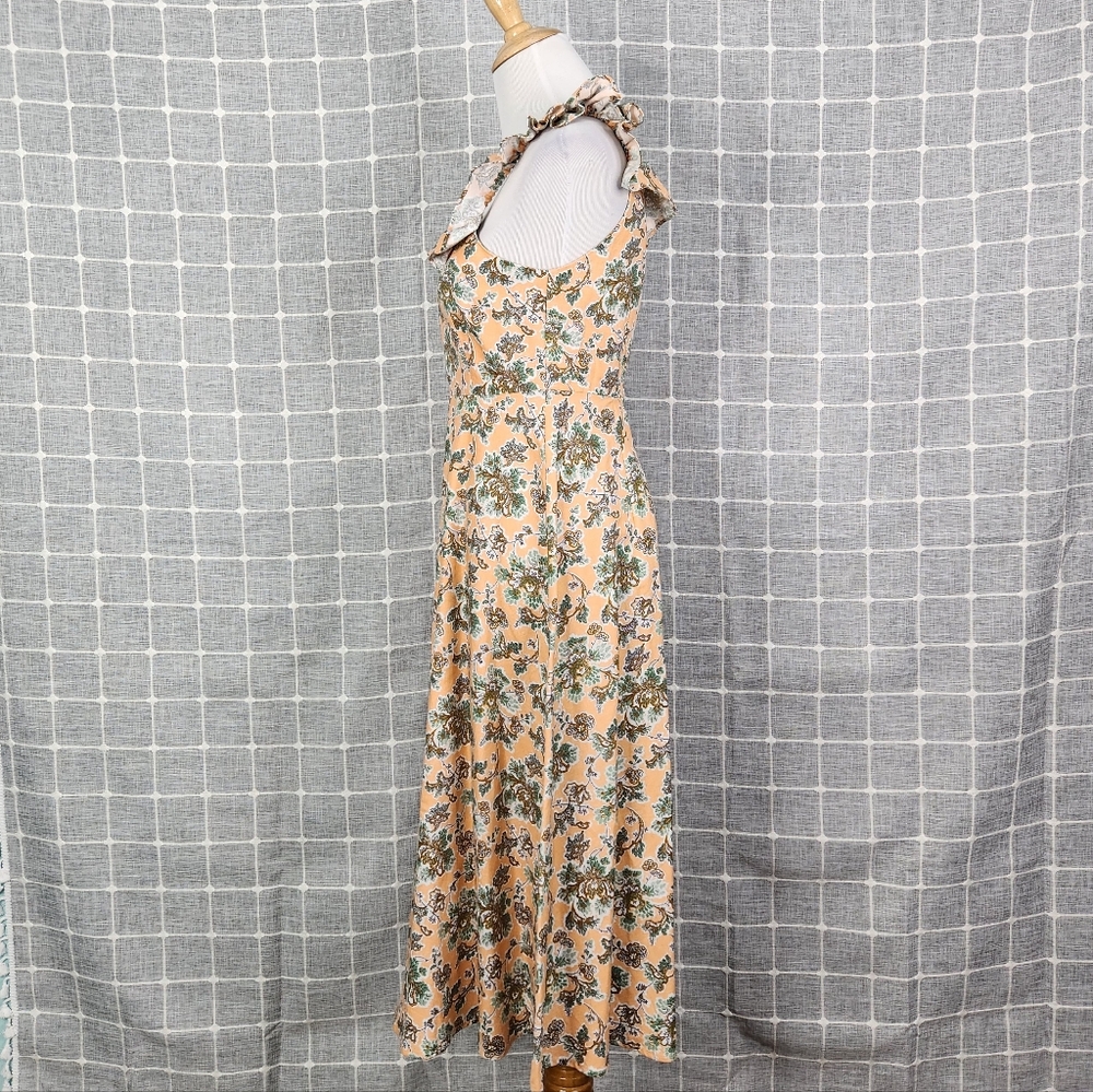 Ann Taylor Ruffle Linen Blend Floral Print Midi Dress - Picture 7 of 10
